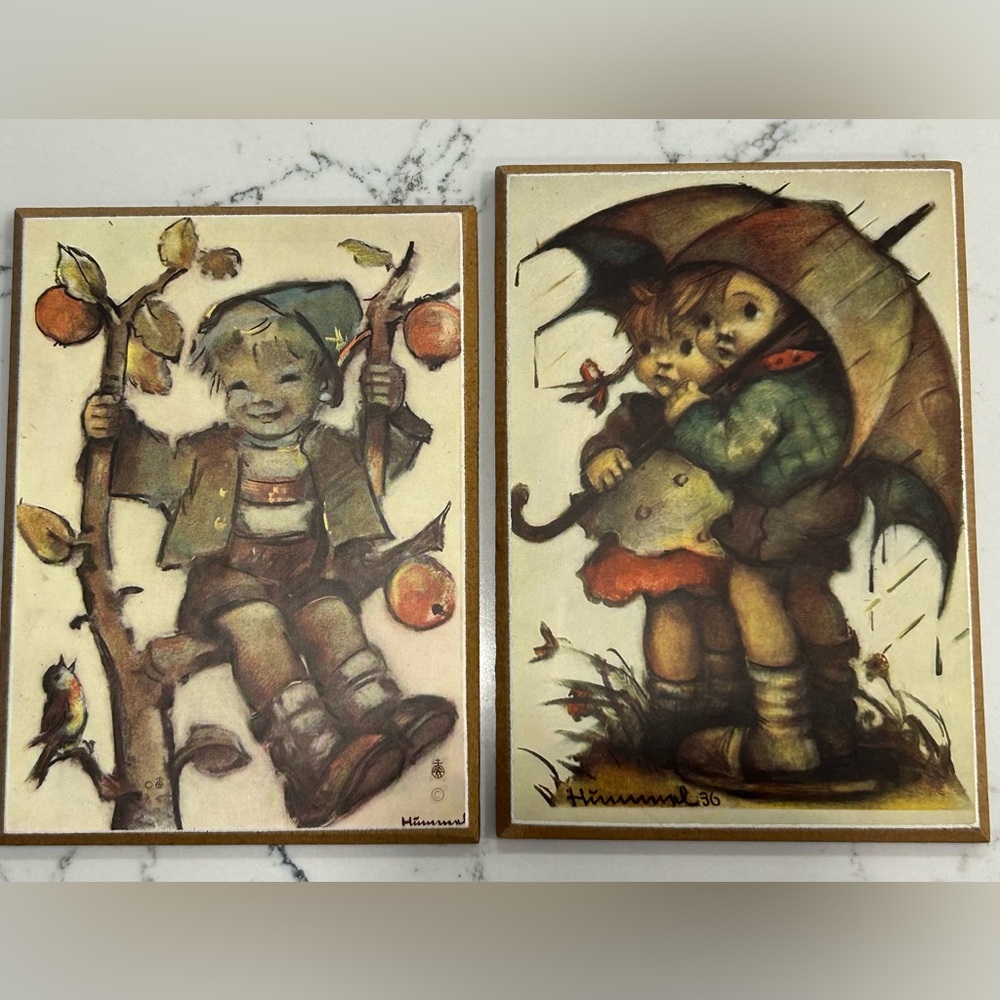 Vintage Hummel art plaques